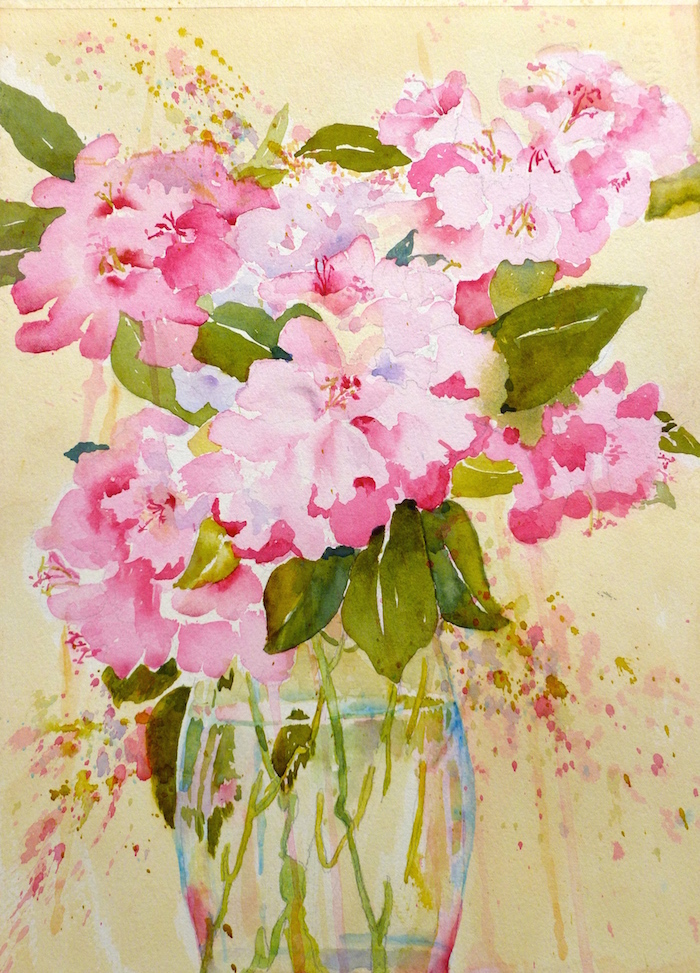 Rhododendron in a Glass Vase, by Jane Brennan 