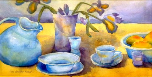 Fiestaware and Iris by Jane Brennan