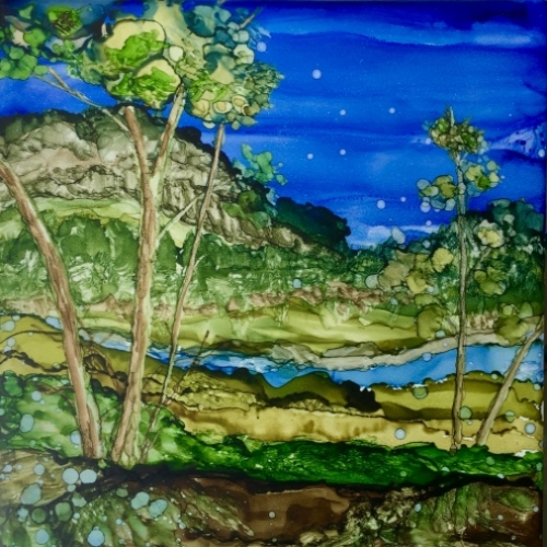 Hand Painted Ceramic Tile, by Jane Brennan,   classes offered