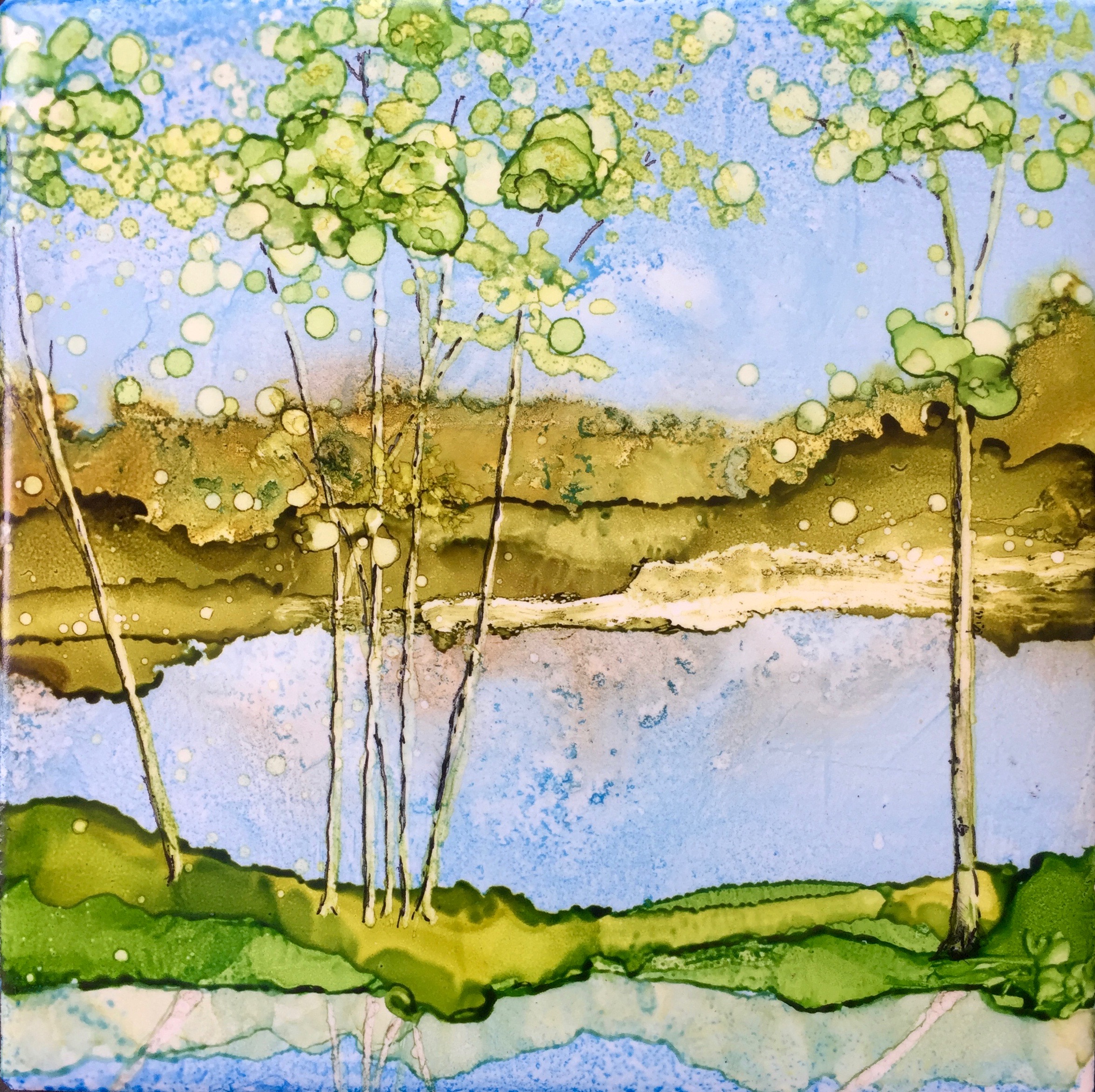 Tiles showing at Skylands Gallery, Wantage NJ,  classes offered by Jane Brennan 