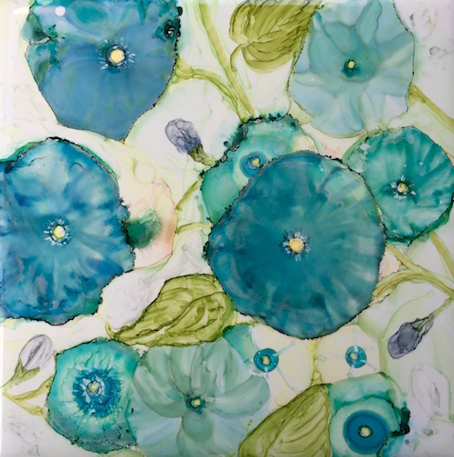 Hand Painted Ceramic Tile,by Jane Brennan