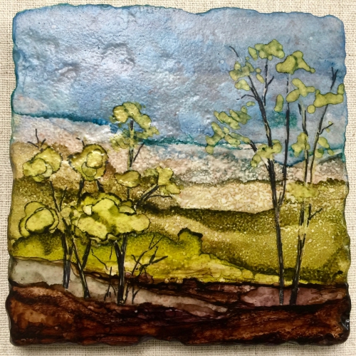 Hand Painted Ceramic Tile, by Jane Brennan