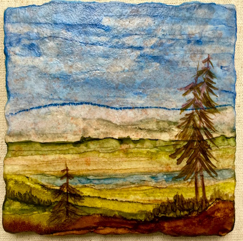 Hand Painted Ceramic Tile,by Jane Brennan