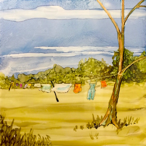 Hand Painted Ceramic Tile, by Jane Brennan, classes offered